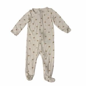 Carter's cream & tan baby sleeper with small brown snails